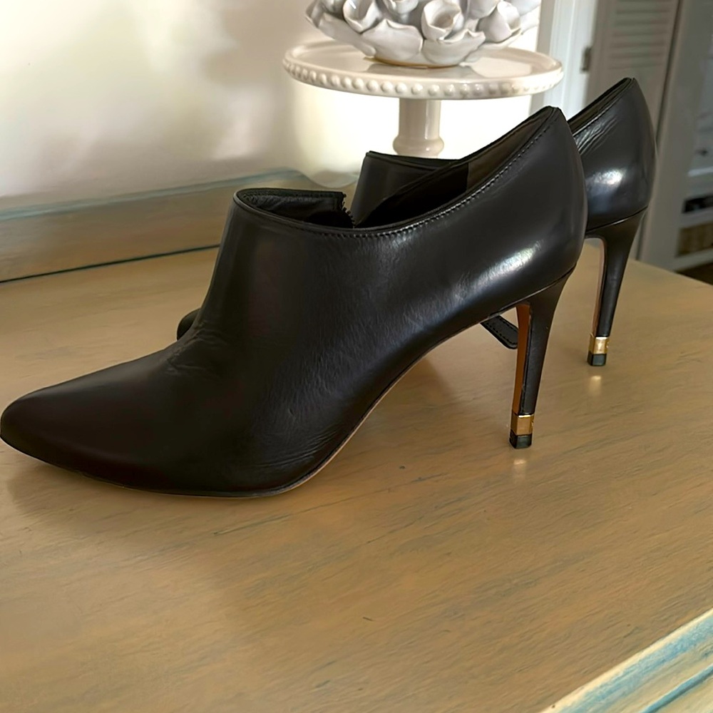 Tory Burch heeled bootie, size 8.5, black leather